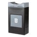 A black rectangular Commercial Zone Avante trash bin with a grey lid.