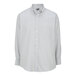 A light grey Edwards men's long sleeve Oxford dress shirt with a button down collar.