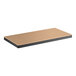 A rectangular particleboard shelf with a black metal frame designed for heavy-duty boltless shelving units.