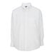 A white Edwards Oxford dress shirt with long sleeves and a button up collar and a pocket.