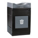 A gray Commercial Zone Avante modular trash bin with a lid and trash bag.