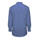 A back view of a French blue Edwards men's long sleeve Oxford dress shirt with a button up.