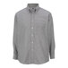 A grey Edwards long sleeve Oxford dress shirt with a button down collar.