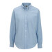 A blue Edwards women's long sleeve oxford shirt.