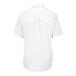 A back view of a white Edwards short sleeve Oxford dress shirt on a white background.