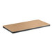 A rectangular particleboard shelf with black edges designed for heavy-duty boltless shelving units.