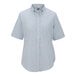 A women's blue and white striped Edwards dress shirt.