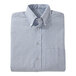 A folded Edwards blue and white striped dress shirt.