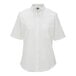 A white Edwards women's short sleeve oxford dress shirt with a pocket.