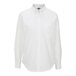 A close up of a white Edwards long sleeve button down Oxford dress shirt.