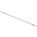 A long white metal rod with a metal clip on the end.