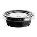 A black plastic Choice souffle container with a clear plastic lid.