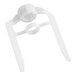 A white plastic Galaxy mixer paddle clip with a circle.