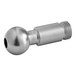 A silver metal ball nut with a threaded end.