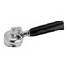 A close-up of a black and chrome metal Estella Caffe 1-nozzle filter holder.