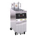 A Giles electric bankable fryer with a stainless steel cabinet.