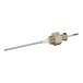 A metal water level probe with a white tip and a white handle.