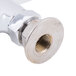 A close-up of a chrome Equip by T&amp;S deck-mounted faucet with wrist handles.