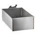 An Avantco stainless steel metal box with a handle.