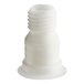 A white plastic drain pipe connector with a white cap.