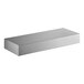 A silver rectangular stainless steel shelf.