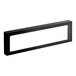 A black rectangular frame with a clear window and a white background.