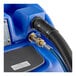 A close up of a blue Lavex carpet extractor with hoses attached.
