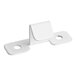 A white plastic rectangular object with two holes.