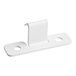 A white metal Avantco night curtain hook with two holes.