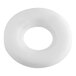 A white plastic circle with a hole in the middle.