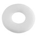 A white plastic circle with a hole in the middle.