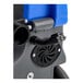 A blue and black Lavex carpet extractor machine with hoses and wand.