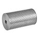A close-up of a stainless steel Estella drum roller with spikes on it.