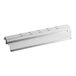 A metal middle pilaster for an Avantco air curtain merchandiser with two holes in it.