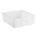 A white plastic container with a white lid.