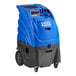 A blue and black Lavex carpet extractor on wheels.