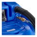 A blue Lavex carpet extractor machine with hoses attached.