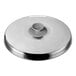 A stainless steel lid with a handle for a Main Street Equipment RC30 pan.