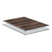 An Eastern Tabletop marble laminate drop-in tile with a wood grained surface and white aluminum edge.