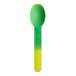 A yellow to green color-changing heavy weight frozen yogurt spoon with a green and yellow gradient on the handle.