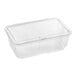 A case of 60 Inline Plastics clear rectangular hinged containers with flat lids.