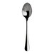 A close-up of a WNK Baguette stainless steel serving spoon with a silver handle.
