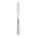 A WNK Pearl from Steelite International stainless steel dinner knife with a silver handle.