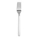 A close-up of a WNK Silhouette stainless steel fork with a silver handle.