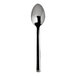 A WNK Chatsworth stainless steel spoon with an oval bowl and black handle.