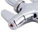 A chrome Equip by T&S deck-mount faucet with lever handles and an 8 1/8" swing nozzle.