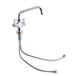 A chrome Equip by T&S deck mount faucet with lever handles and an 8 1/8" swing nozzle.