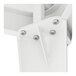 The white metal piece for a Lancaster Table & Seating outdoor table with screws.