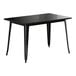 A Lancaster Table & Seating Onyx Black rectangular table with metal legs.