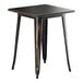 A black square Lancaster Table & Seating Alloy Series table with legs.